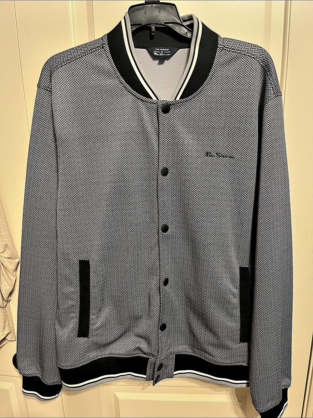 Ben Sherman Men's Black & White Varsity Jacket